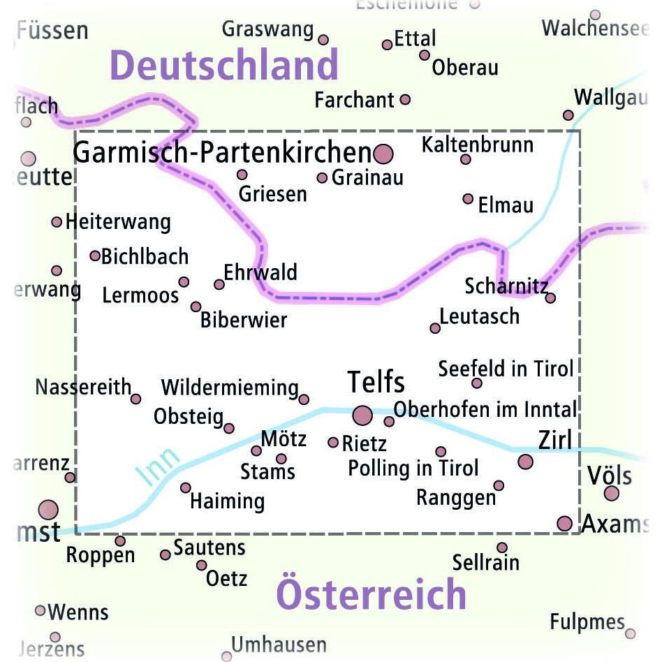 Thumbnail - Zugspitze - Wettersteingebirge - Mieminger Kette. Wander- und Radkarte 1 : 35 000 35000, Landkarte