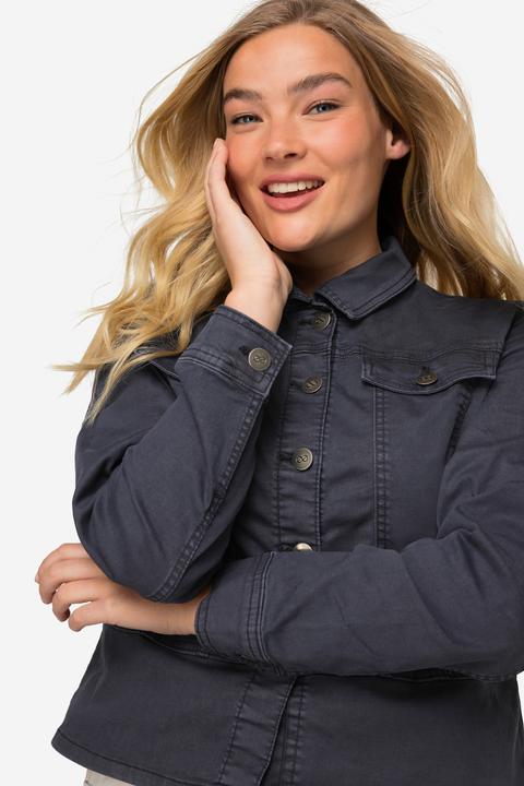 Produktbild Laurasøn Jeansjacke, Hemdkragen, Zierbänder, Langarm (S)