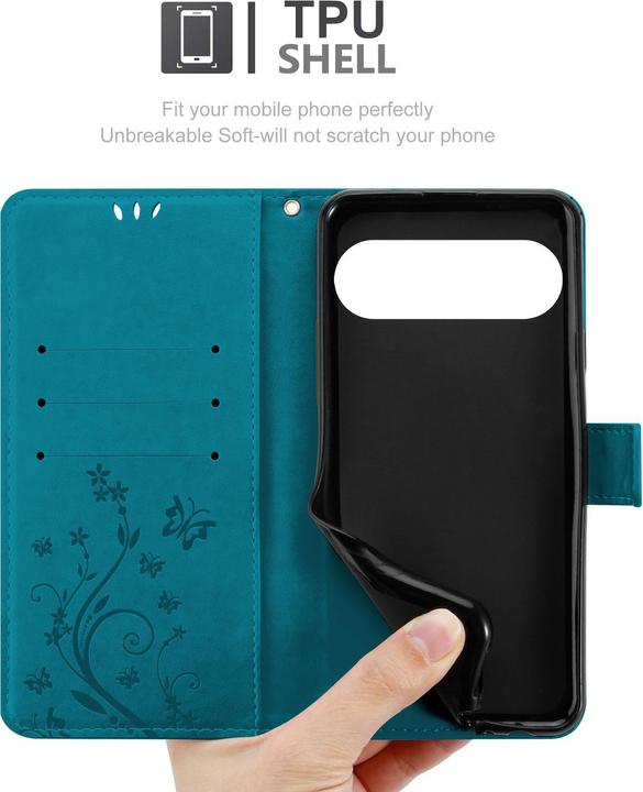 Immagine prodotto Cadorabo Custodia per Google Pixel 9 PRO Flower Book (Google Pixel 9 Pro)