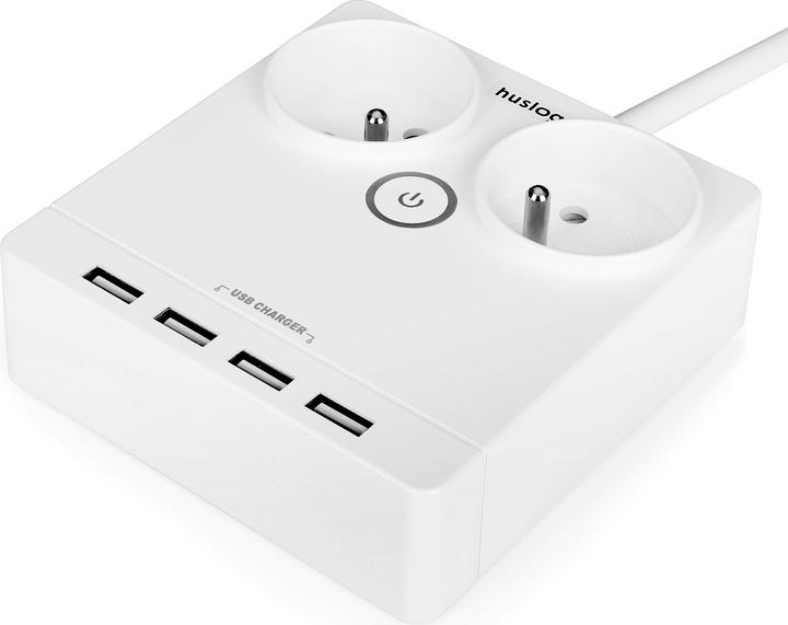 Actual product image Huslog flat extension cord with 2 sockets EMX-190124 (2 x, 1.50 m)