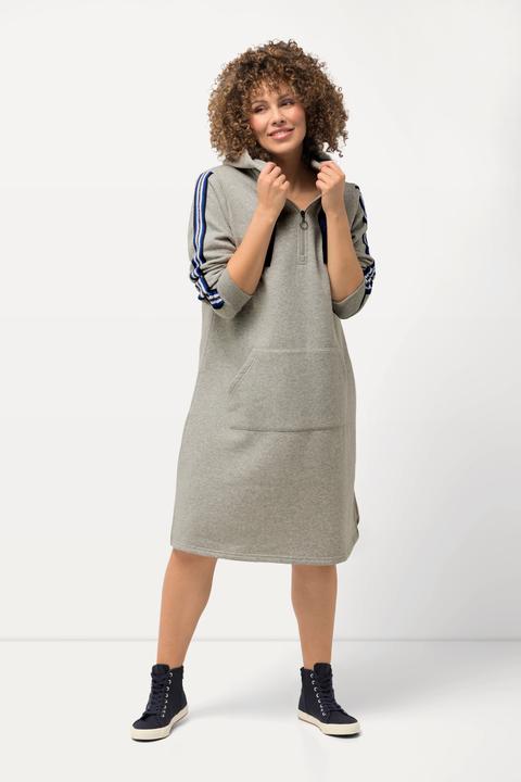 Produktbild Ulla Popken Sweatkleid, A-Linie, Kapuze, Glitzerstreifen, Langarm (46, 48)