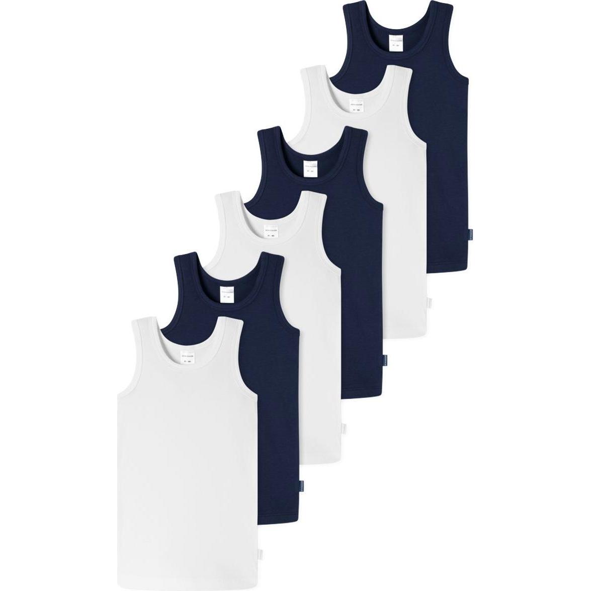 Schiesser, Jungen, Shirt, 6er Pack Kids Boys 95/5 Organic Cotton Unterhemd, Blau, (116)
