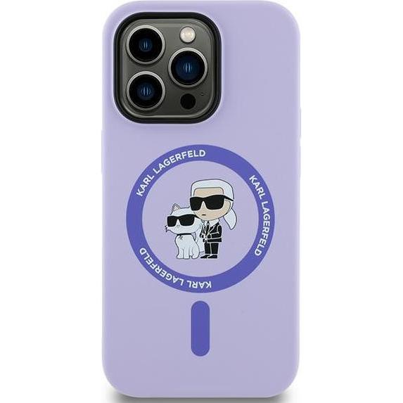Thumbnail - Karl Lagerfeld KLHMP14LSCMKCRHU iPhone 14 Pro 6.1" fioletowy/purple HC MagSafe Silicone KC Heads Rin (Apple iPhone 14 Pr...