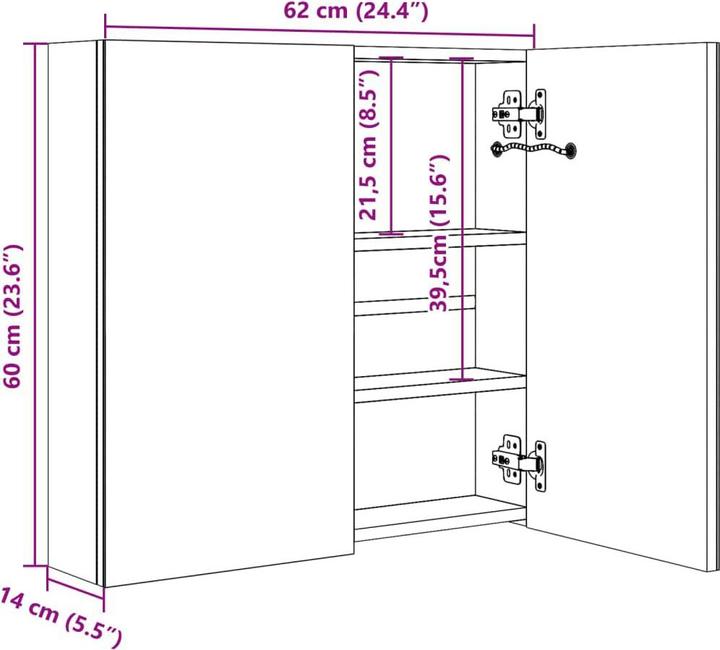 Immagine prodotto vidaXL Badezimmerschrank (62 x 14 x 60 cm)
