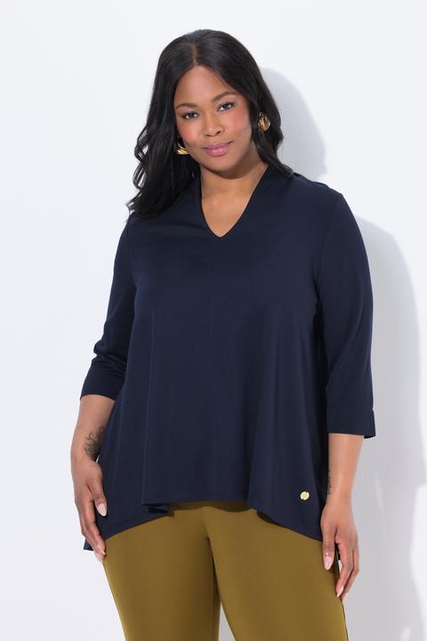 Produktbild Ulla Popken T-Shirt, Rückenfalte, A-Linie, Kelchkragen, 3/4-Arm (58)