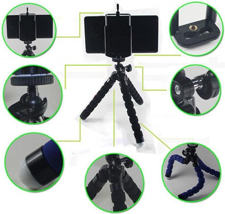 Image du produit PhoneLook Mini trépied Octopus en mousse pour téléphone avec clip universel (Matières plastiques)