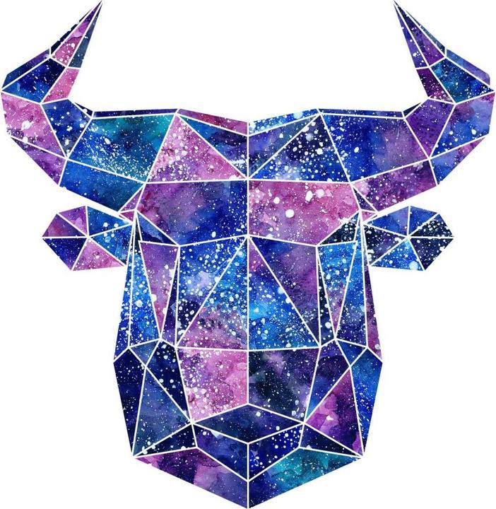 Actual product image Trenddeko Polygon galaxy bull head (67 x 70 cm)