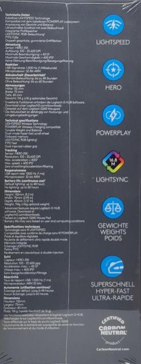 Valori nutrizionali e ingredienti Logitech G G502 Lightspeed (Senza fili)