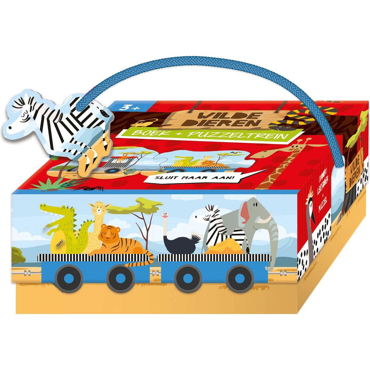 Lantaarn Publishers Buch und Puzzle „Zug wilde Tiere“.