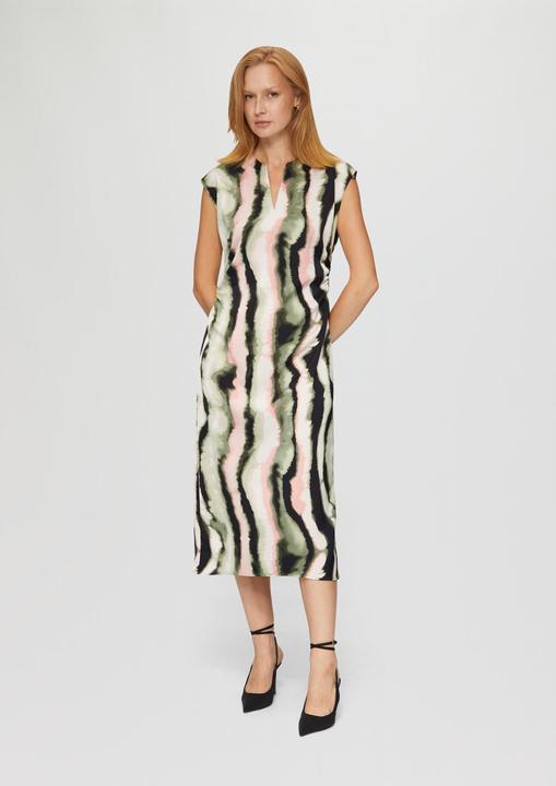 Actual product image S.Oliver Kleid Midi-Satinkleid mit V-Ausschnitt und seitlicher Raffung (36)