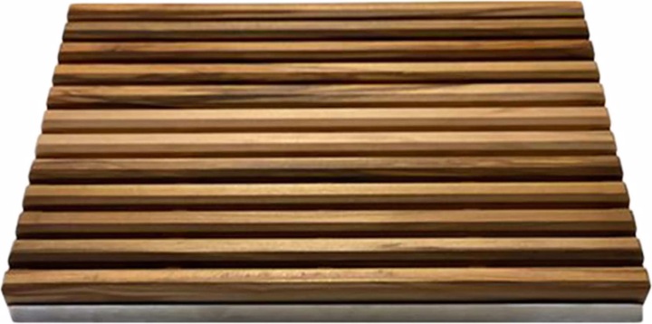 Actual product image Schneidholz Brotbrett mit Gitter und Wanne braun gestreift