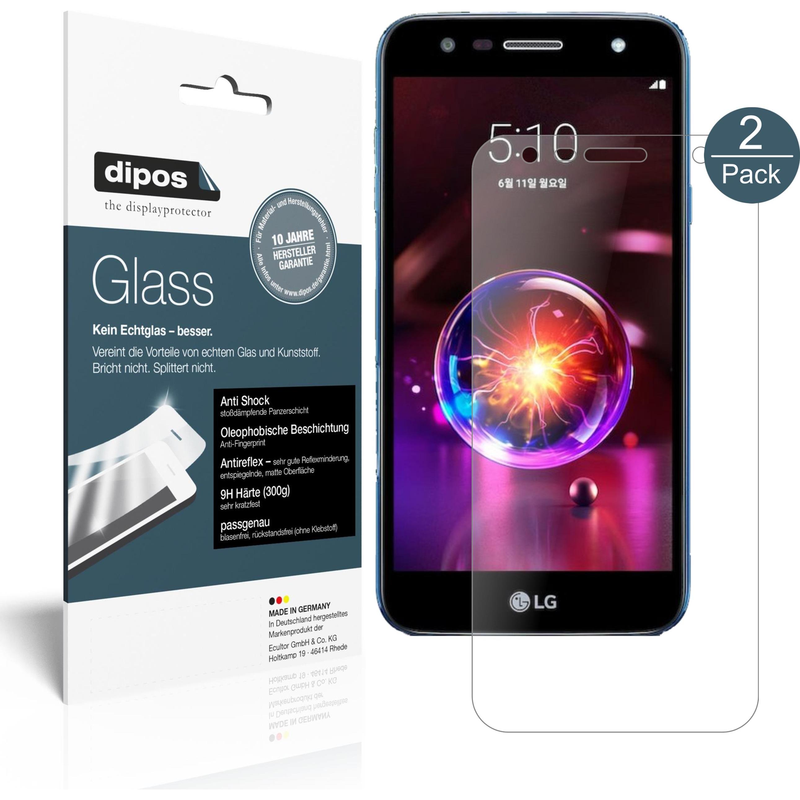 Dipos Displayschutz Anti-Shock (2 Stück, LG X5 (2018)), Smartphone Schutzfolie, Transparent