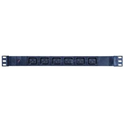 Thumbnail - Exertis Connect 19" PDU 6 x IEC19 Buchse im Alugehäuse 1HE, 3 x 1,5mm Kabel 2,5m, RAL 9005 schwarz kosteneffiziente, USV...