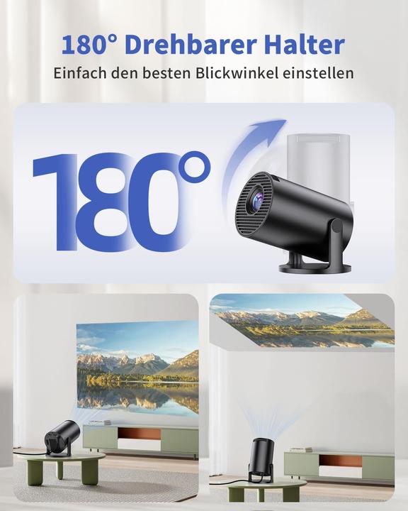 Actual product image Yoton Mini Beamer ‎Y4PRO mit Wi-Fi6/Bluetooth, 1080P-Unterstützung (HD, 200 lm)