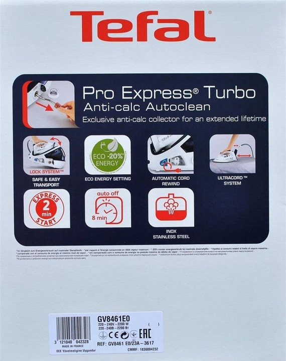 Actual product image Tefal GV8461 Pro Express Turbo Autoclean (2200 W, 260 g/min)