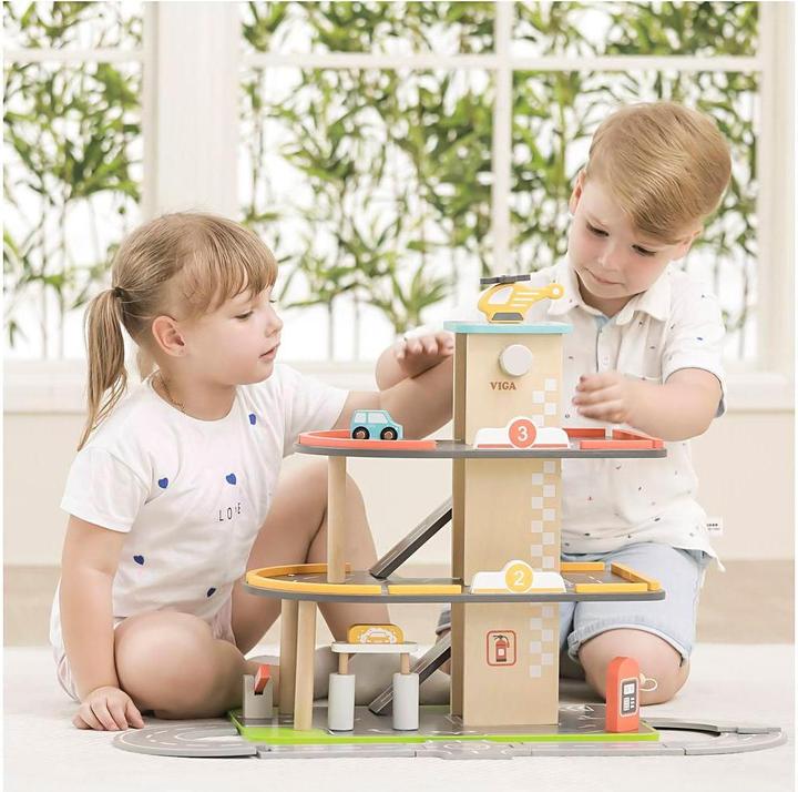 Immagine prodotto Viga Toys Parcheggio con distributore di benzina