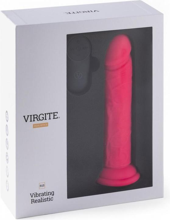Actual product image Virgite REALISTIC VIBRATOR "R15" PINK 16,5 CM WITH REMOTE CONTROL