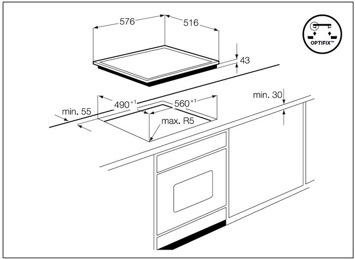 Immagine prodotto AEG Kfa58hm (57.60 cm, Piano cottura in vetroceramica)