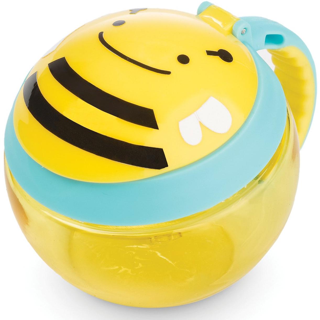 Thumbnail - Skiphop Zoo Snack Cup, Lunchbox, Blau, Weiss, Schwarz, Gelb