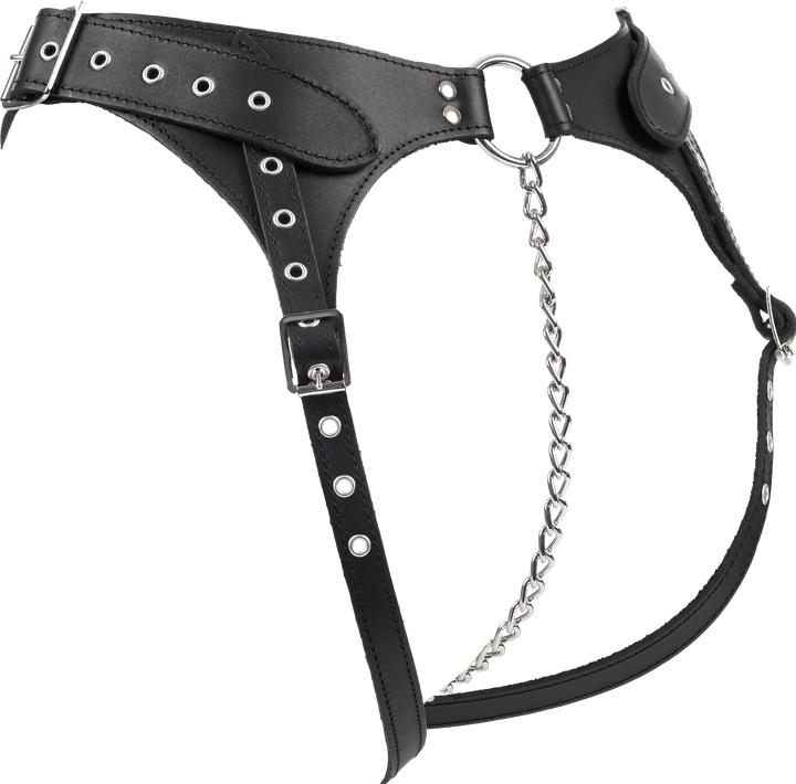 Image du produit Rimba Mode érotique ra7129 Slip de chasteté Cuir noir Ajustable