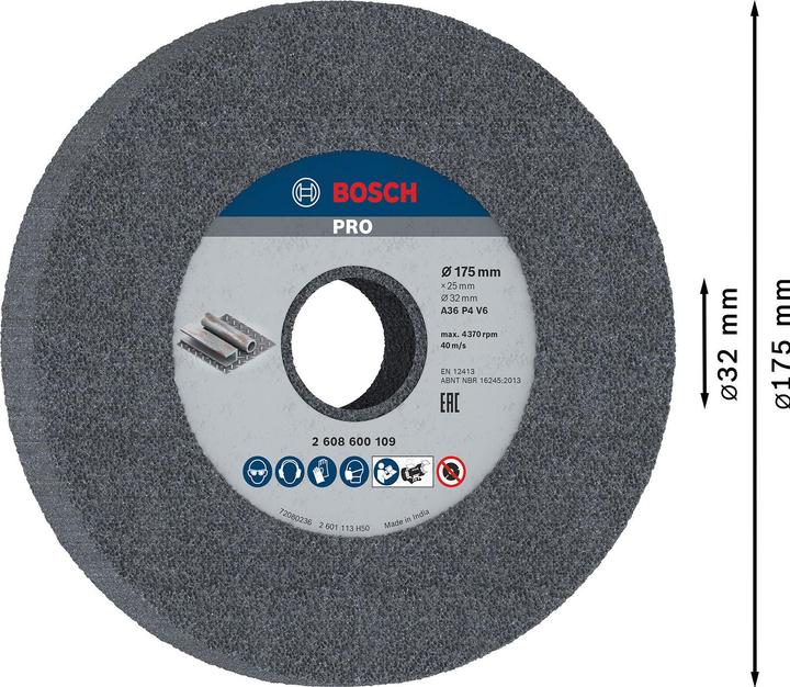 Produktbild Bosch Professional Zubehör PRO Metal Schleifscheibe, 175 x 25 x 32 mm, G36 (36)