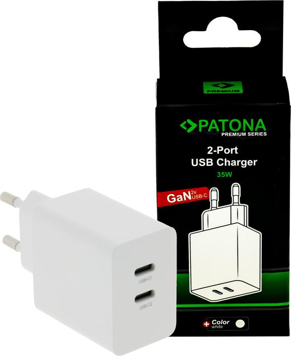 Produktbild Patona GaN PD 35W 2x USB-C white (35 W, 2 Ports)