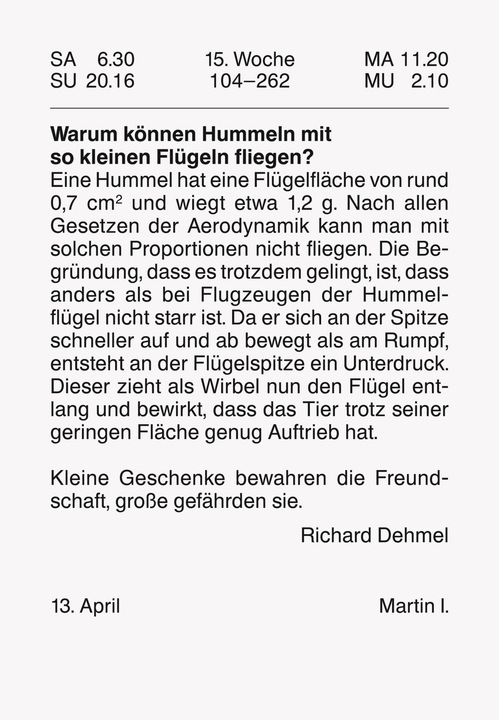 Voedingswaarden en ingrediënten Scheurkalender 65x98mm 2025 (65 x 98 mm)