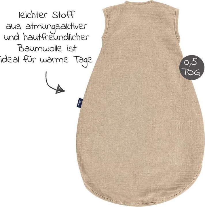 Immagine prodotto Alvi Sacchi a pelo Sacco a pelo estivo Sommertraum Light Mull - GRATIS (90 cm, 0,5 TOG, Estate, Primavera)