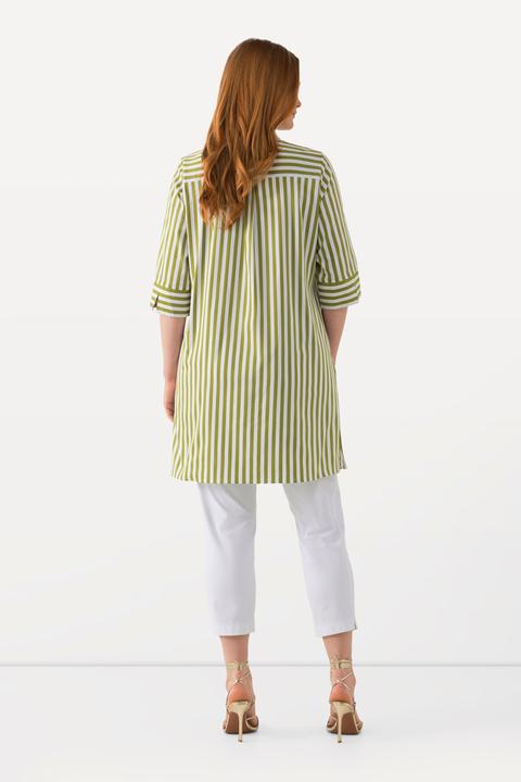 Produktbild Ulla Popken Longbluse, Streifen, A-Linie, Hemdkragen, 3/4-Arm (46, 48)
