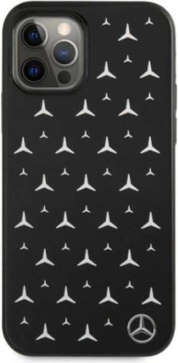 Actual product image Mercedes MEHCP12MESPBK iPhone 12/12 Pro 6,1" czarny/black hardcase Silver Stars Pattern (Apple iPhone 12, Apple iPhone 12 Pro)