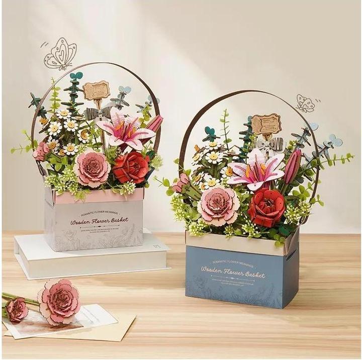 Produktbild Robotime Bausatz Blumenkiste mit Griff, Modell Art: Dekoration