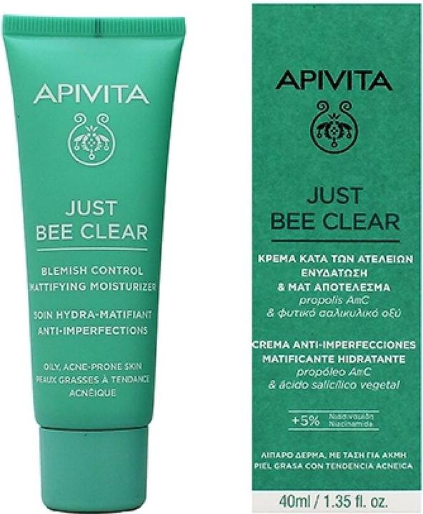 Produktbild Apivita Just Bee Clear Anti-Imperfections Mattifying Moisturizing Gel-Cream For Oily Skin - 40 Ml (40 ml)