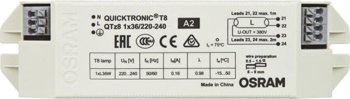 Image du produit Osram Ballast électronique QTz 8 1X36/220-240 (4008321863287)