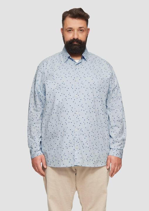 Produktbild S.Oliver Hemd Slim Fit: Gemustertes Popeline-Hemd mit Kentkragen (4XL)