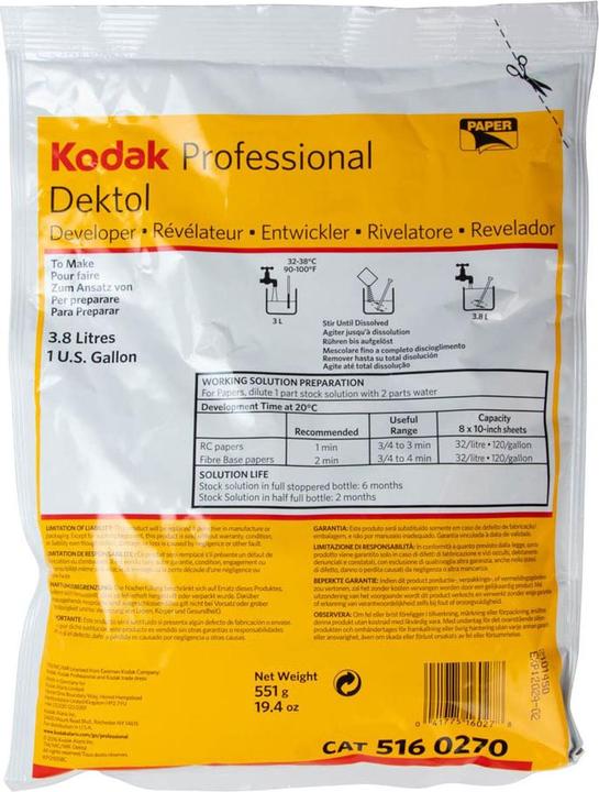 Produktbild Kodak Dektol Developer Packet 1GL 1011