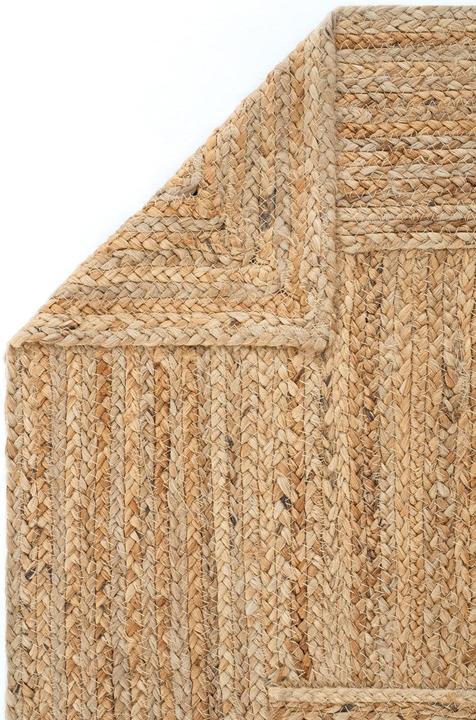 Actual product image Conceptum Hypnose Tech 100% JUTE Rectangular Oak|Beige Jute Underside Geometric Pattern Handmade Weaving