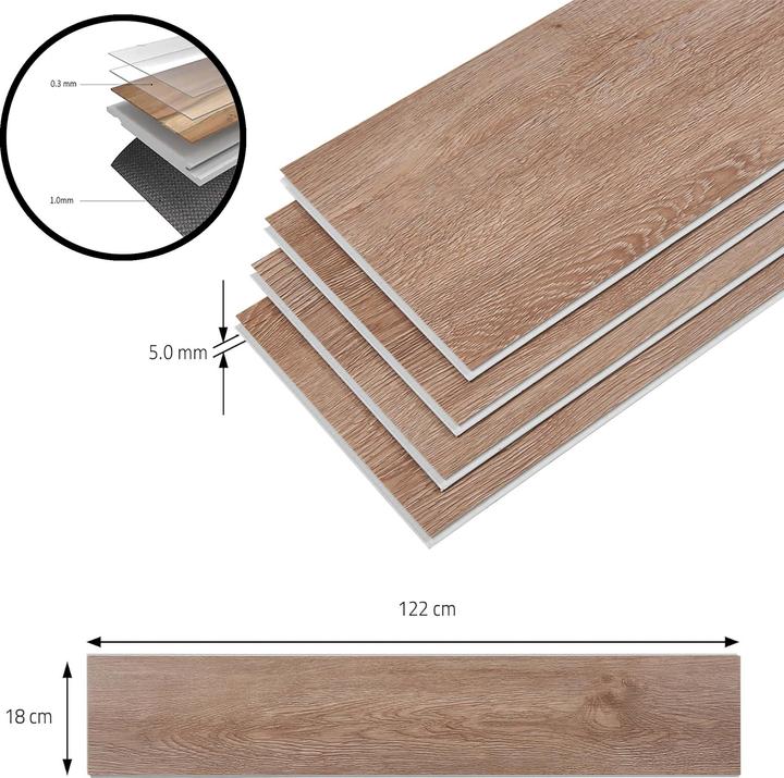 Image du produit neu.holz SPC Klickboden Okapirg 10 Dekordielen 2,196 m² Natural Oak () (Sol en vinyle, 2.20 m²)