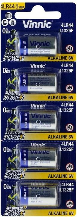 Immagine prodotto Vinnic Batteria speciale 4LR44 / L1325F / 544A / A544 Blister da 5 pezzi (5 pz., LR44, 152 mAh)