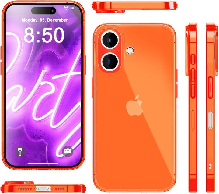 Immagine prodotto Nalia Copertura in silicone trasparente al neon (Apple iPhone 16)