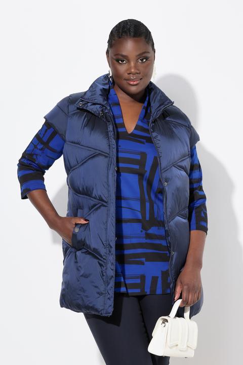 Produktbild Ulla Popken Steppweste, wasserabweisend, Stehkragen, 2-Wege-Zipper (56)