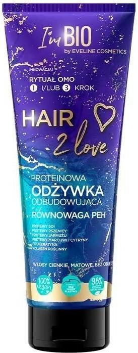 Eveline Hair 2 Love Après-shampooing Reconstruction Protéinique Pour Cheveux Mince et Plats 250ml (250 ml)