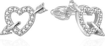 Image du produit Agato - Silver earrings with zircons Heart with an arrow AGT-E104SW