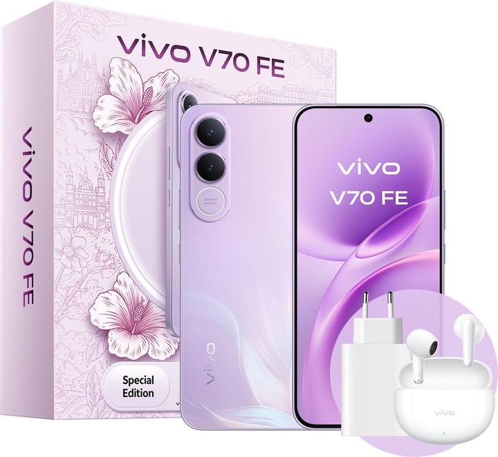 Actual product image Vivo V70 FE 512 MUSE PURPLE 8+512GB (512 GB, Muse Purple, 6.83", Dual SIM, 5G)