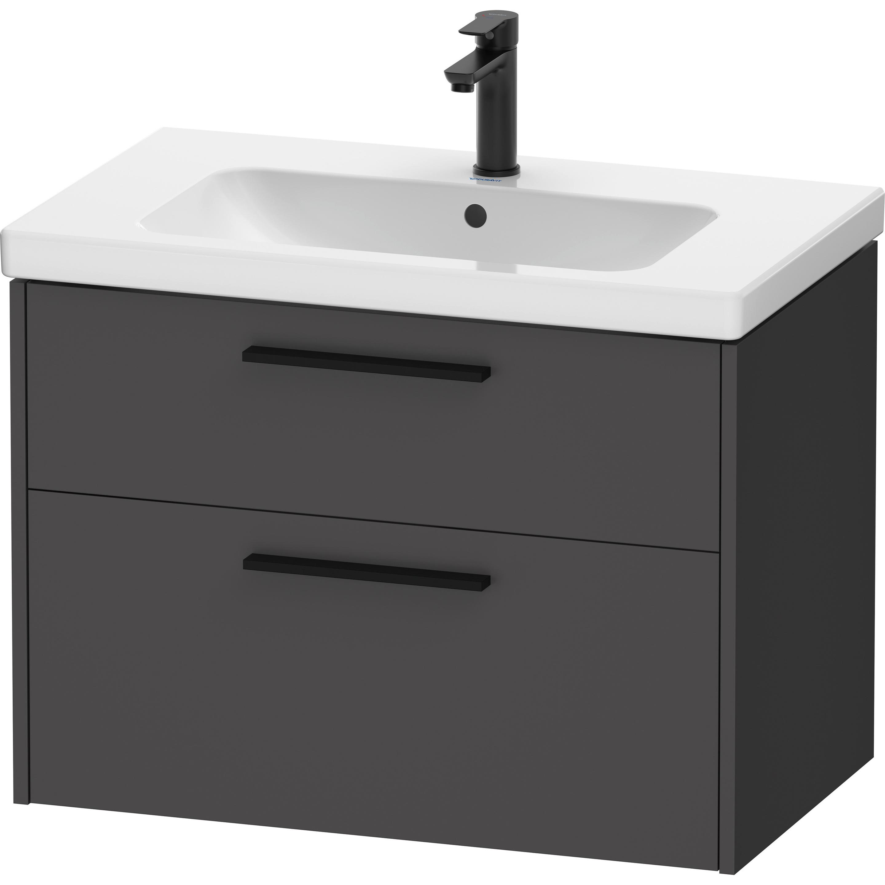 Duravit, Waschbeckenunterschrank, D-Code Waschtischunterbau, 1 Auszug, 784x460mm, Siphonausschnitt, mit Griff
