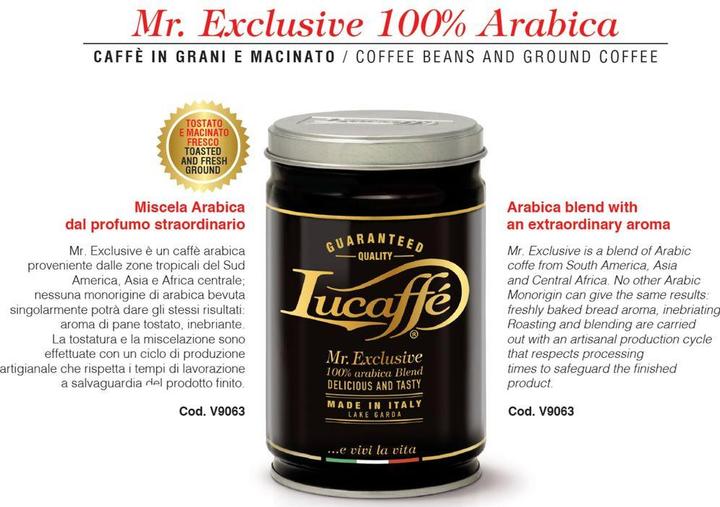 Actual product image Lucaffe Mr.Exclusive Arabica (250 g, Medium roast)