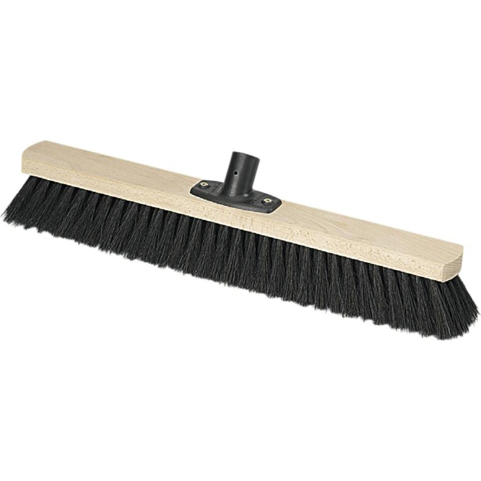 Dönges Saalbesen, Power Stick ohne Stiel, Naturhaar, 500 mm, Reinigungsutensil, Schwarz