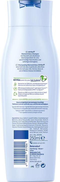 Actual product image NIVEA Diamond Gloss Shampoo Trio (750 ml, Liquid shampoo)