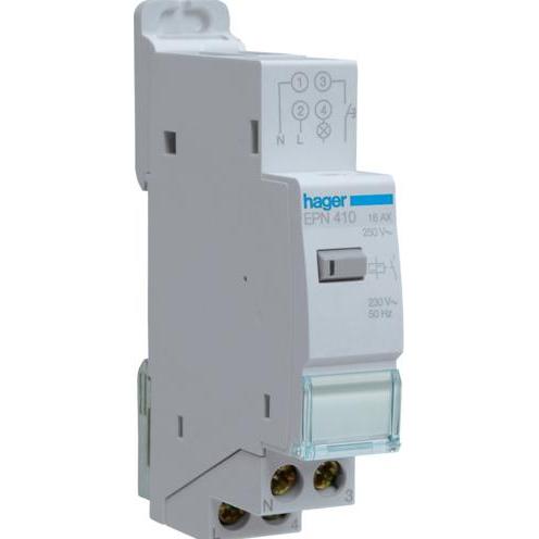 Hager, Verteilerschrank Zubehör, Latching relay elektronic 1no 230v