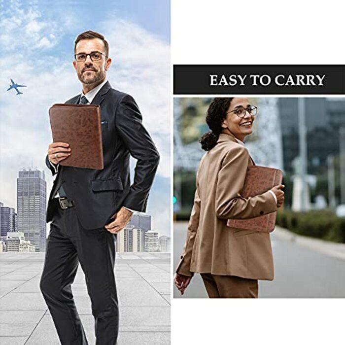 Image du produit Only-Bags.Store Écritoire A4 Mallette de conférence en faux cuir PU avec fermeture à glissière Porte-bloc Bloc-notes (A4)