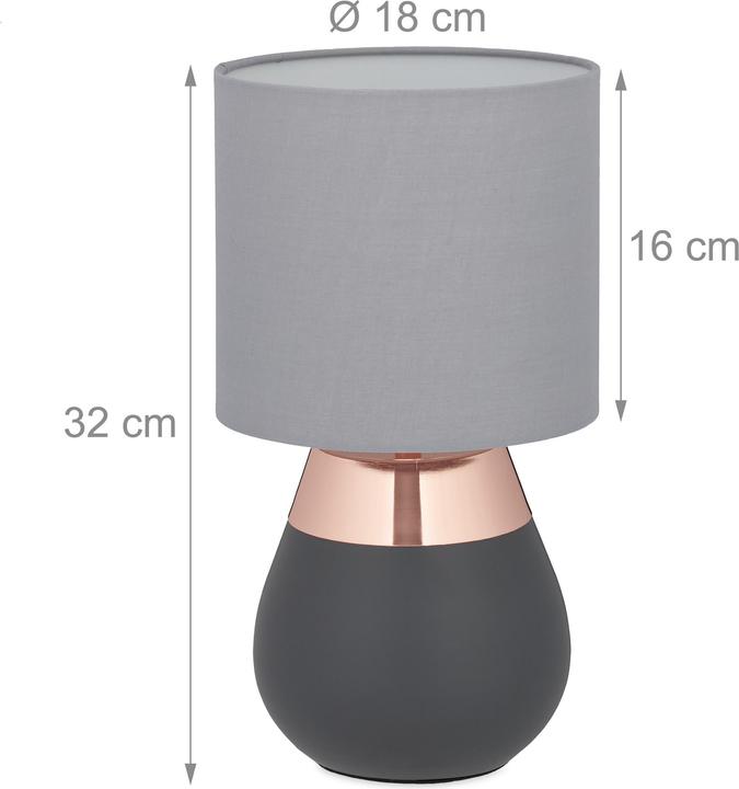Produktbild Relaxdays Tischlampe mit Stoffschirm 2er Set (E14)